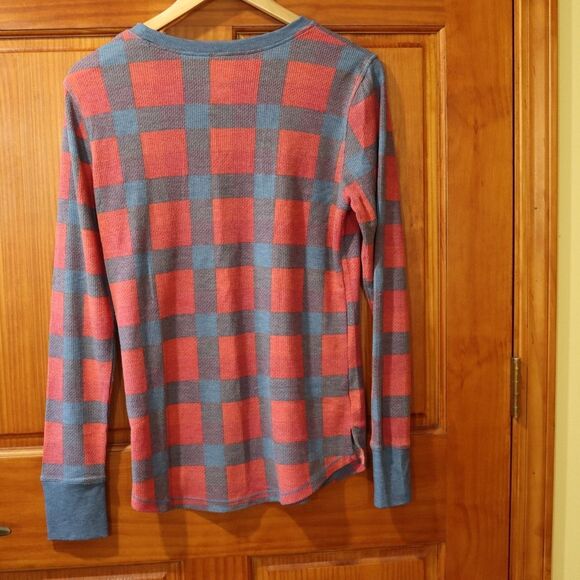 Cuddl Duds Stretch Thermal Plaid Fall Pajama Top Medium - Picture 8 of 10